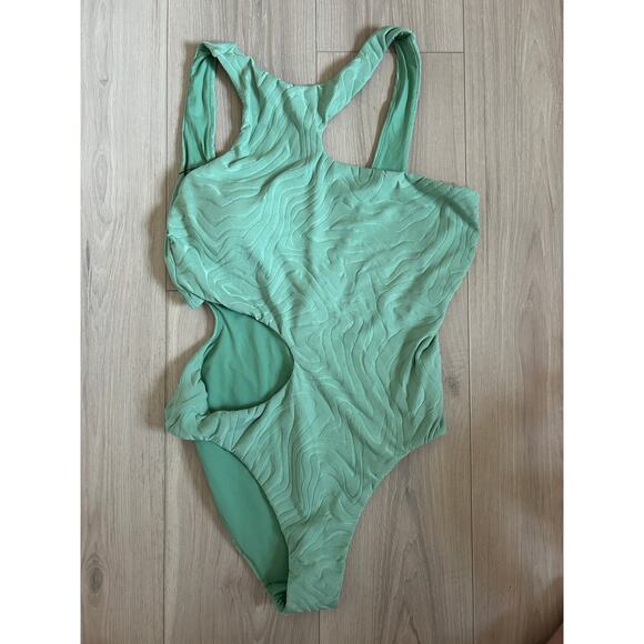 Seafolly Cut-Out One Piece - Second Wave Green NWOT USA Size 12 - Picture 4 of 9